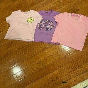 Kids' Smiley and Graphic Tees - Pink and Purple